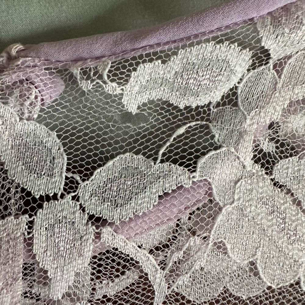 Vintage 70s or 80s Bridal Originals lilac floral lace bridesmaids dress size 10 - Picture 5 of 15